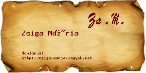 Zsiga Mária névjegykártya