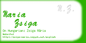 maria zsiga business card